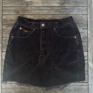 Vintage Lee Black Corduroy Mini Skirt